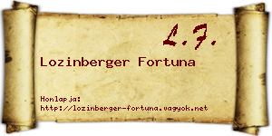 Lozinberger Fortuna névjegykártya